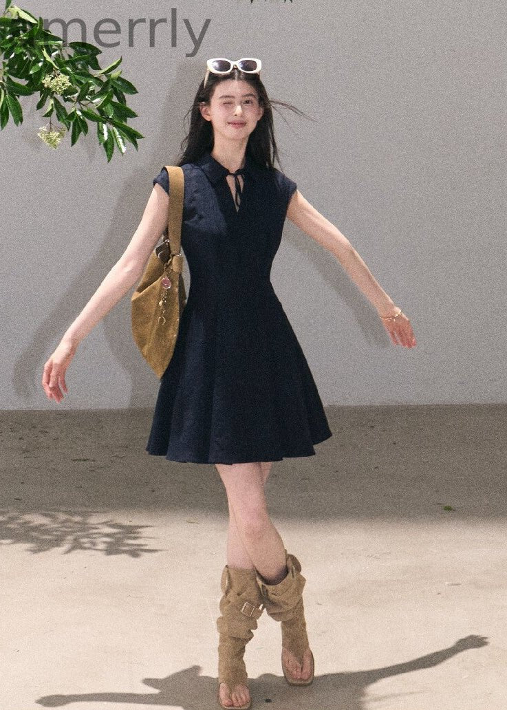 After Class Tie-Neck Shirt Dress