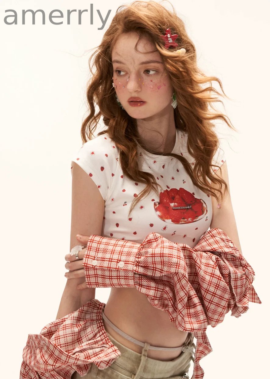 Strawberry Pop Crop Tee