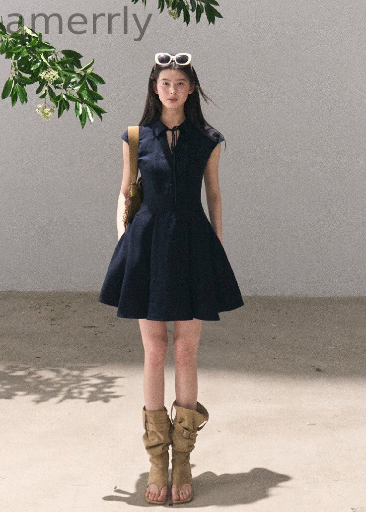After Class Tie-Neck Shirt Dress