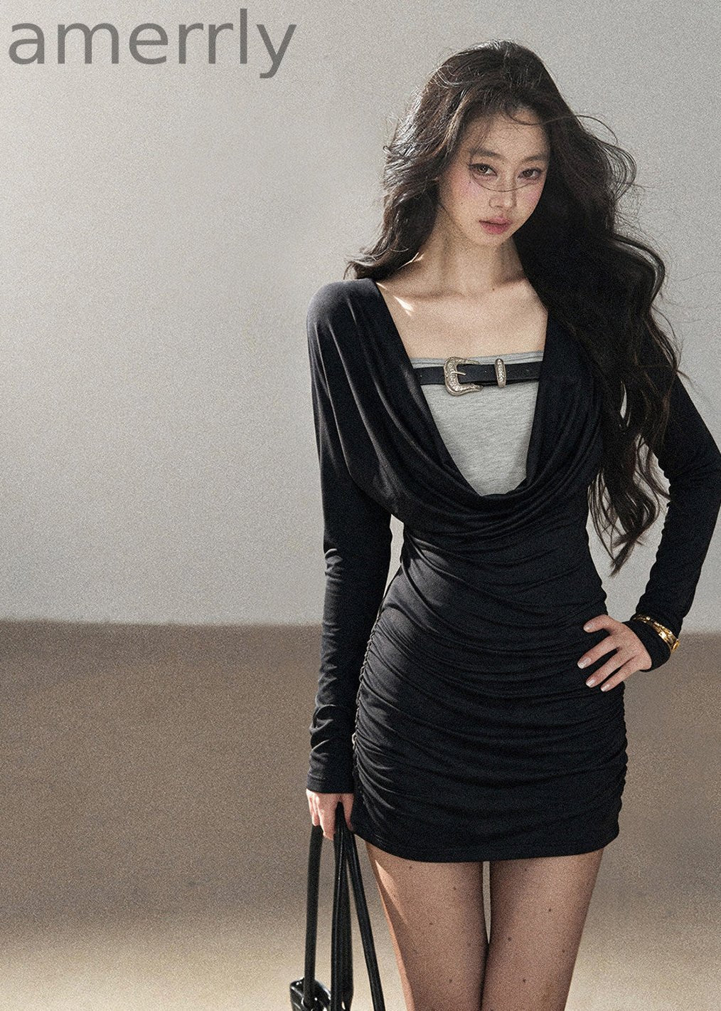 Misty Shore Draped Top & Mini Dress Set