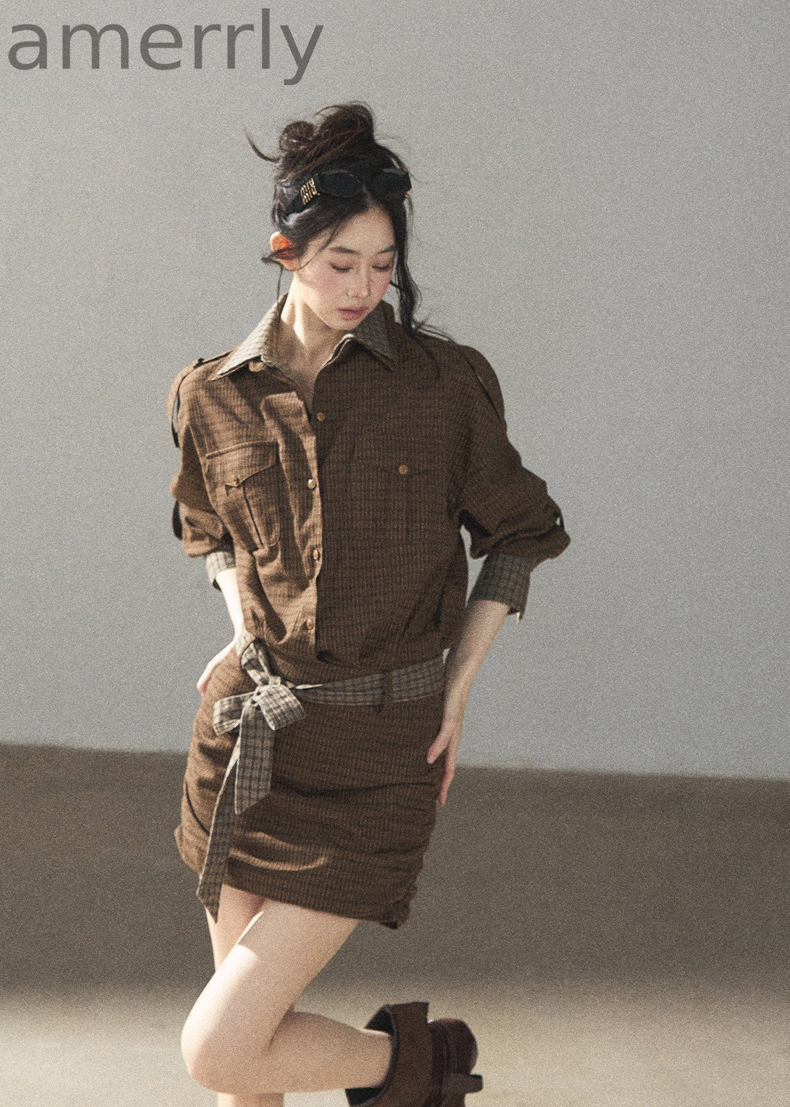 Promise Under the Oak Plaid Shirt Dress