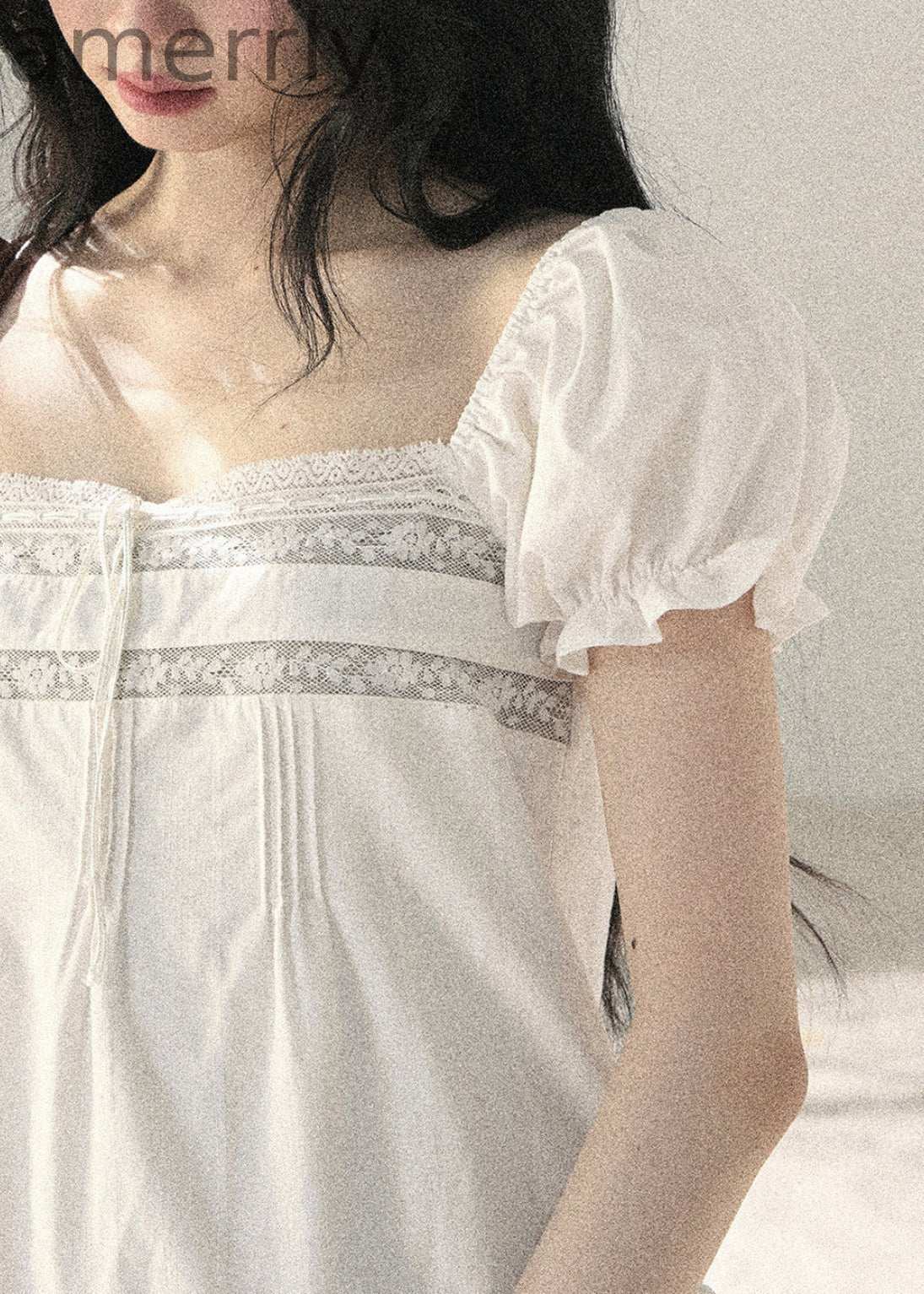 Cloud Light Puff-Sleeve Mini Dress