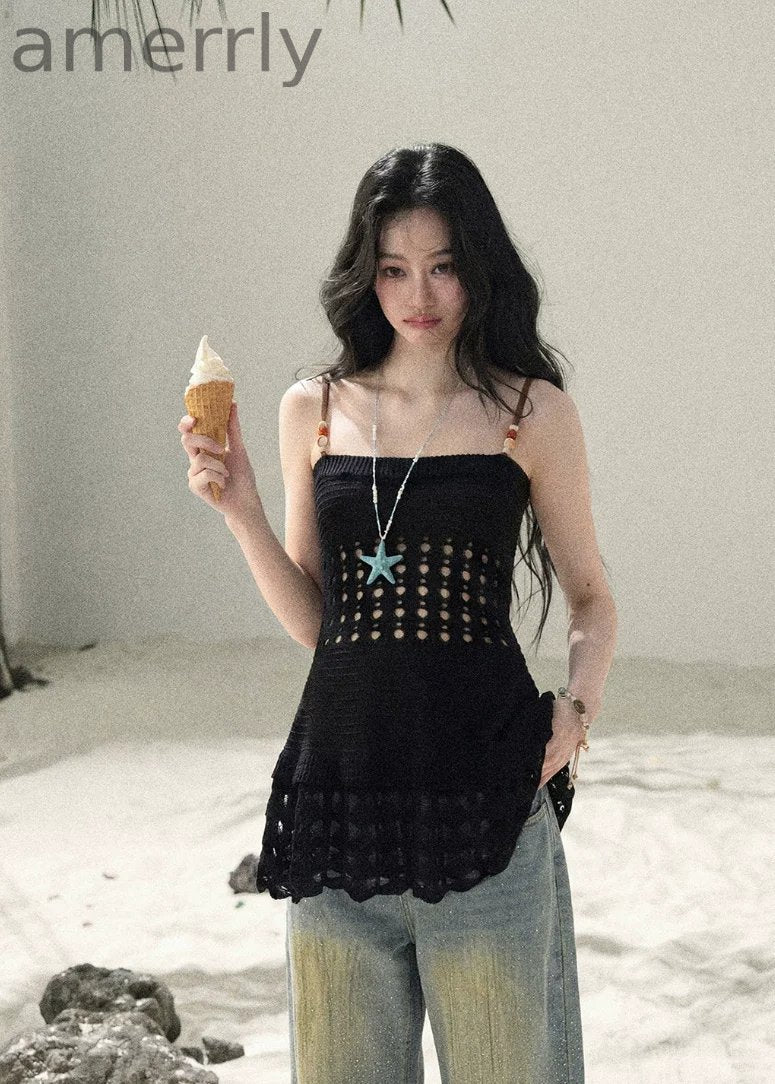Existing Gaps Openwork Knit Top