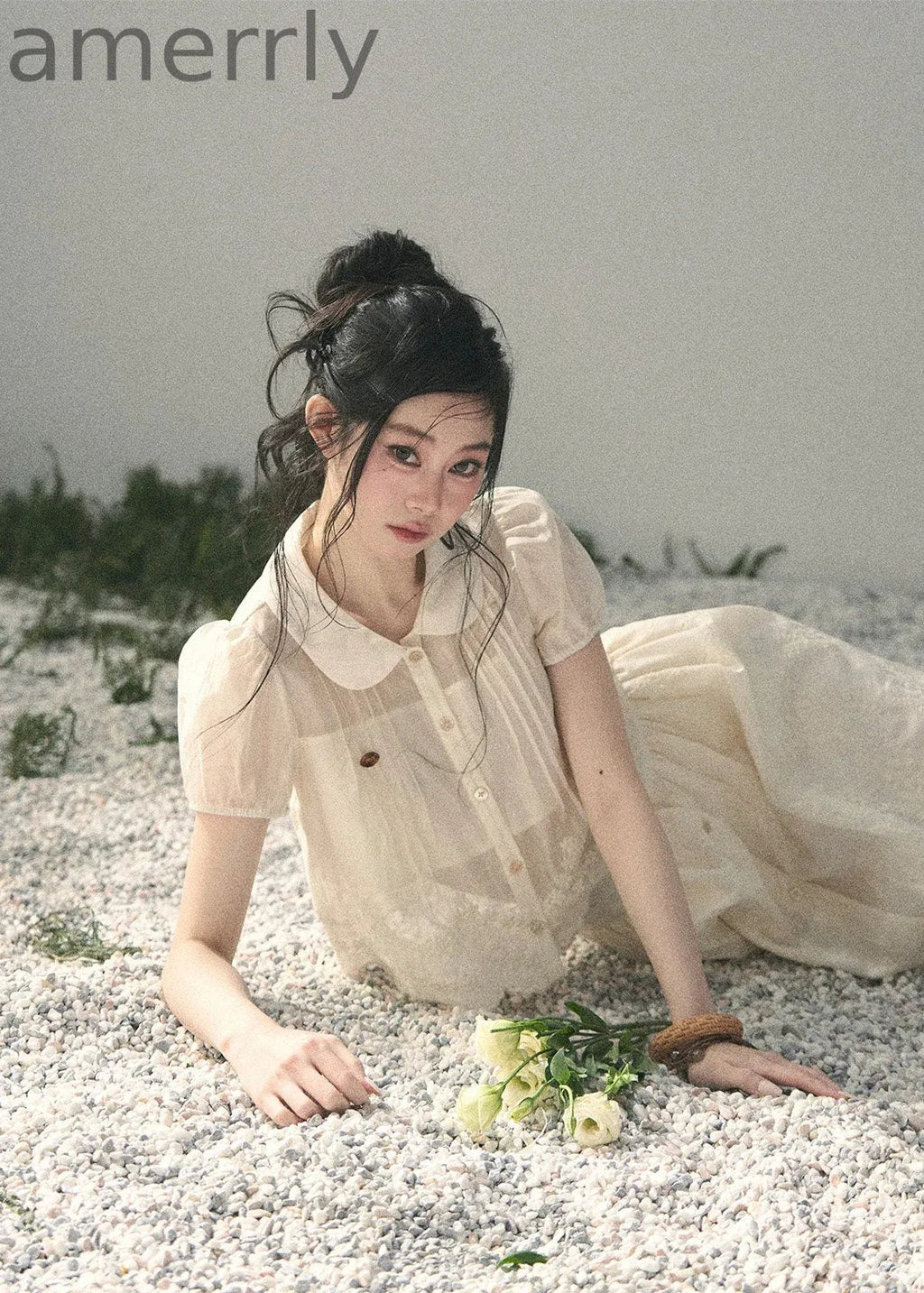 Apricot Blossom Lace Two-Piece Set